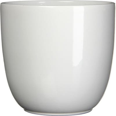 Mica Decorations Bloempot - wit - glans - keramiek - 10 x 9 cm - plantenpotten