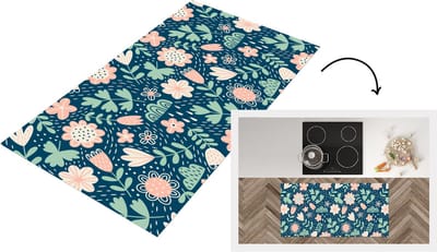 Keukenloper - Loper keuken - Bloemen - Patroon - Planten - 120x60 cm - Keukenloper vinyl