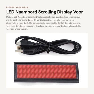 Dailygoods - LED Naambord - Scrolling Display - Voor luchthaven en hotels - Meertalig - Informatiebord - Ideaal voor ziekenhuizen en stations
