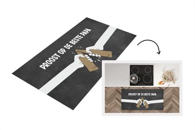 Keukenloper - Loper keuken - Vaderdag pakket - Papa - Quote - Proost op de beste papa - Spreuken - 120x60 cm - Keukenloper vinyl