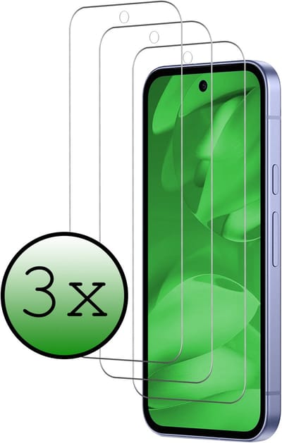 Screenprotector - 3 Stuks Geschikt voor Google Pixel 9a - Extra Sterk - Beschermglas - Gehard Glas - Tempered Glass - Screen Protector