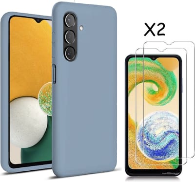 Hoesje Geschikt Voor Samsung Galaxy A04S / A13 5G Hoesje silicone Liquid Nano soft back cover Met 2x Screenprotector – Licht Blauw