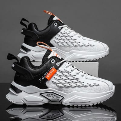Herfst Nieuwe Vliegweef Herenschoenen Lichtgewicht Mesh Ademende Sportschoenen Heren Dikgezoolde Mode Alles-match Trendy Schoenen 44 black