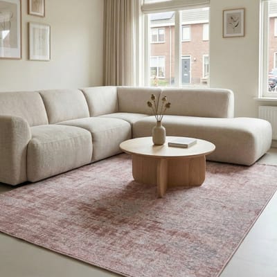 DÉJA Living Vloerkleed 155x230cm - Laagpolig Roze Stof - Ruma