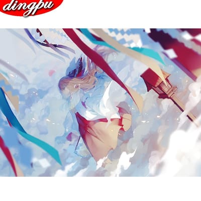 5D DIY Diamant Anime Kruissteek Diamant Borduurwerk Mozaïek Diamant Huisdecoratie 20X30CM lichtgroene kleur
