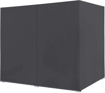Loungebed 2 Personen met Dak en Gordijnen 197x140x180 cm – Luxe Zonnebed met Verstelbare Rugleuning & Kussens – Polyrotan Grijs – Laura