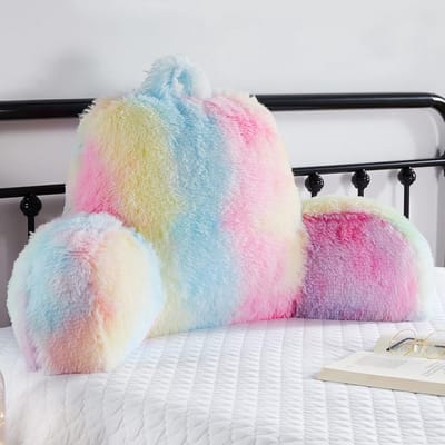 Luxe Pluche Rugkussen met Armsteunen voor Kinderen, Tieners en Volwassenen - Zacht Zitkussen voor in Bed of op de Bank