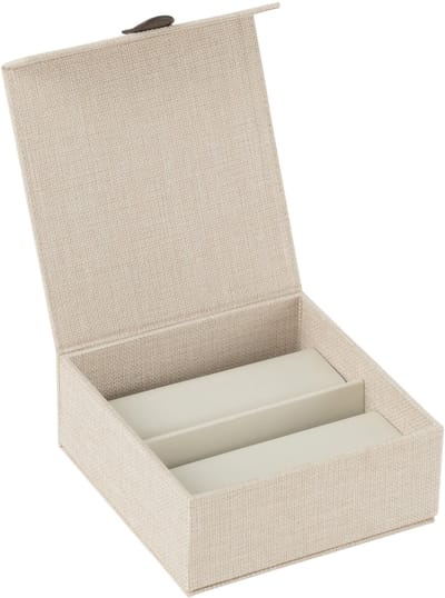 J-Line horlogedoos Rechthoek - polyester - grijs
