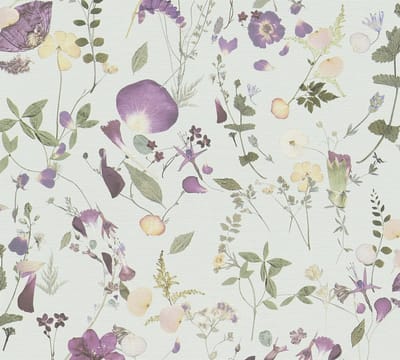 BOEKET BLOEMEN BEHANG | Landelijk - violet groen geel - A.S. Création PintWalls II