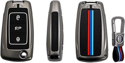 Autosleutel Hoesje geschikt voor Volkswagen Golf 6, Polo, Tiguan, Touran, Transporter, Sharon, Passat - Metal Sleutelcover voor VW