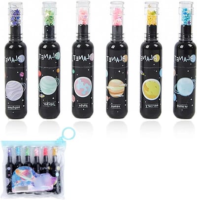 Set van 6 Pastel Markers in Flesvorm voor Nauwkeurig Onderstrepen en Markeren, Ideaal voor Schrijven en Notities