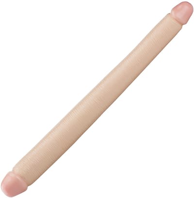 Being Fetish - PVC Dubbele Realistische Dildo 48,5 cm – Lichte Huidskleur