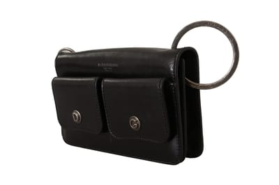 Dolce & Gabbana Zwart Leren Polsband Mini Tas Kaarten Bil Flessen Portemonnee voor Mannen
