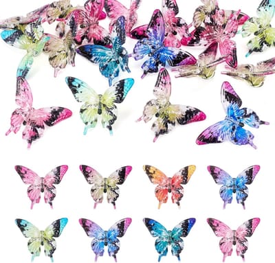 24 stuks vlinder acryl focale kralen voor pennen vlinder insect acryl kralen bedrukt dier losse focus kraal voor DIY kralen balpen ketting
