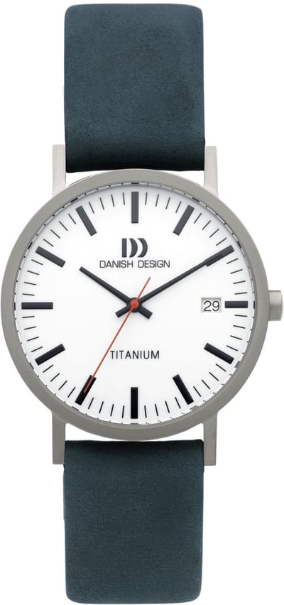 Danish Design Rhine - Horloge Heren - Blauw/Zilver - Luxe - Analoog - Rond - Leer - 35 mm