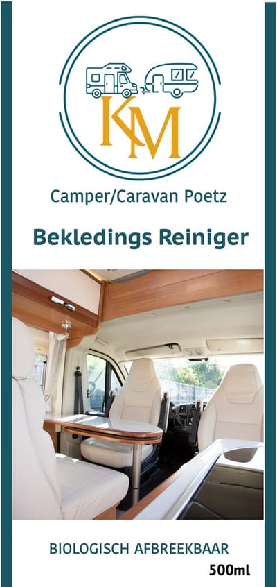 KM Camper/Caravan Poetz- Bekledings Reiniger-vlekken op kunststof- bekleding- karpetten en vloerbedekking- te gebruiken op vele soorten kunststoffen-wandbekleding-kleding en woningtextiel-Leer en kunstleer