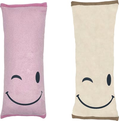 Combiset Roze en Beige - Gordelhoes Kind - Gordelkussen - Gordel Beschermer - Autogordel beschermer - Slaapkussen Auto - Gordelhoes Auto - Nekkussen Kind - Gordelhoezen
