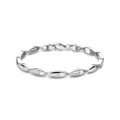 Zilveren Gerhodineerde armband poli/mat 4,5 mm 19 cm 1341794