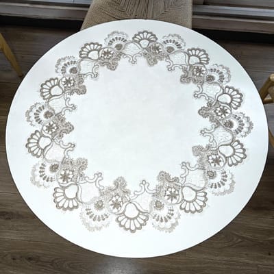 Tafelkleed 60 x 60 cm - Ronde Kanten Tafelkleed - Vintage Tafelkleed - Decoratie Eettafel - Hoogwaardig Tule - Elegant Design - Tafelmat