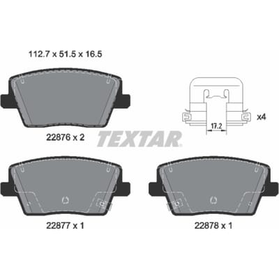 Remblokset TEXTAR 2287601, achter
