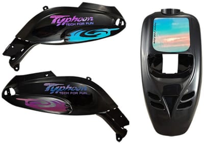 Piaggio Typhoon Stickerset - Hurricane - Blauw/Paars Cameleon