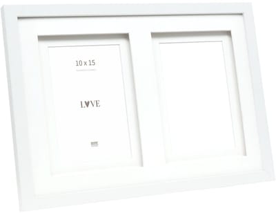 Deknudt Frames multifotolijst - wit - passe-partout - 2 foto's 10x15