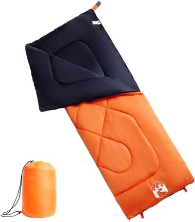 Slaapzak Volwassenen - Kampeerzak Outdoor - Kamperen Wandelen - Waterbestendige Buitenhoes - 190 x 72 cm - Oranje Zwart