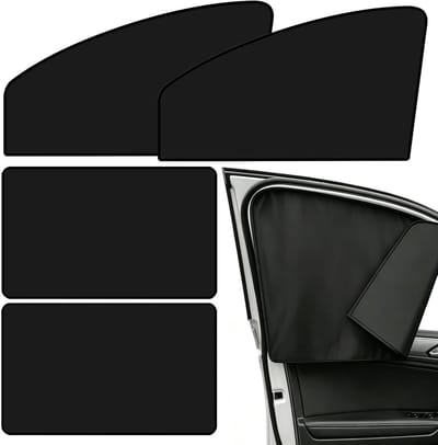 Dailygoods- Zonnescherm Auto - Set van 4 Stuks - Magnetisch - Waterdichte Stof - UV- en Hittebescherming - Snelle Montage