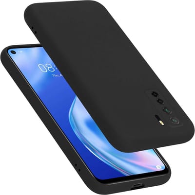 Cadorabo Hoesje geschikt voor Huawei P40 LITE 5G / NOVA 7 SE in LIQUID ZWART - Beschermhoes gemaakt van flexibel TPU silicone Case Cover
