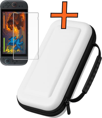 Hoesje Geschikt voor Nintendo Switch 2 Hoes Bescherm Case Hardcover Met Screenprotector - Hoes Geschikt voor Nintendo Switch 2 Case - Wit