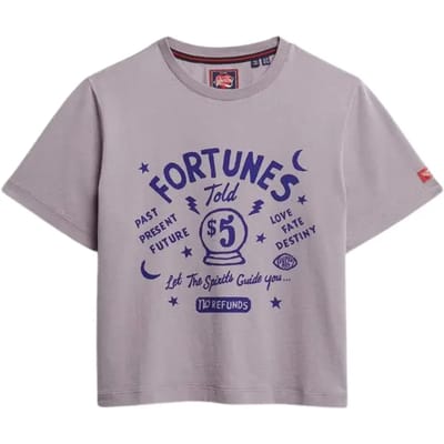 Superdry Roadside Trade Relaxed T-shirt Purple Grootte: 42