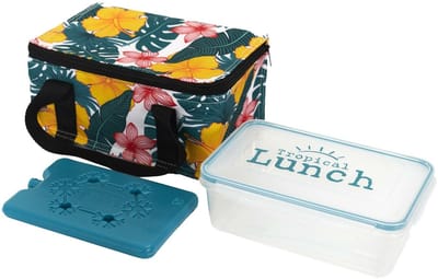 Cook Concept Koeltas Tropical - voor lunch - 3L - 22 x 15 x 11 cm - met koelelement en box- geel - lunchtas