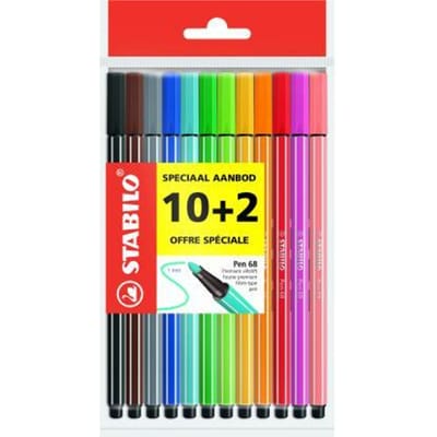Stabilo Pen 68 ECO-pak 10+2 SPECIAL OFFER Standard Colors Tekenen