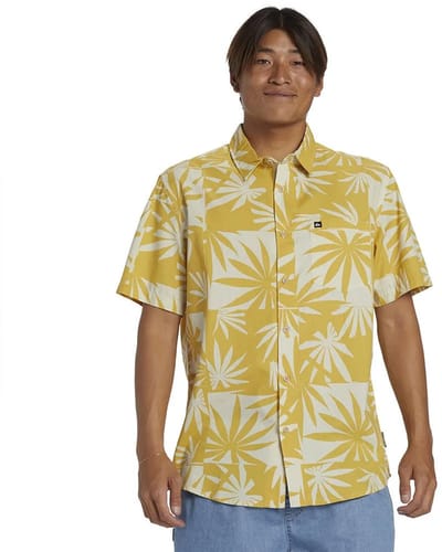 Quiksilver Aperoclassic Overhemd Met Korte Mouwen Geel XS Man