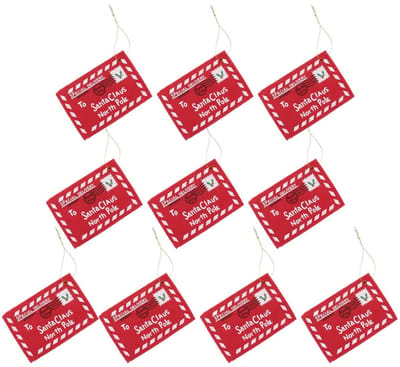 Dailygoods- Kerstman Envelop - Herbruikbare Decoratietas - Set van 10 - Vilten Tas - Nostalgische Charme - Perfect voor Kerstmis - Kersttas