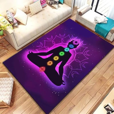 Nieuw In Rainbow 7 Chakra Mandala Boheemse Vloerkleed, Tapijt voor Woonkamer Slaapkamer Bank Deurmat Decoratie, Yoga Zachte Antislip Vloermat 60*90cm
