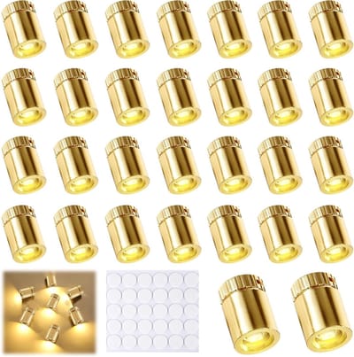 Set van 30 Mini LED Lichten voor Poppenhuizen - Gouden Mini Lichten voor DIY Projecten, Miniatuur Verlichting voor Etalages en Speelgoed Bouwblokken (Warm Wit)