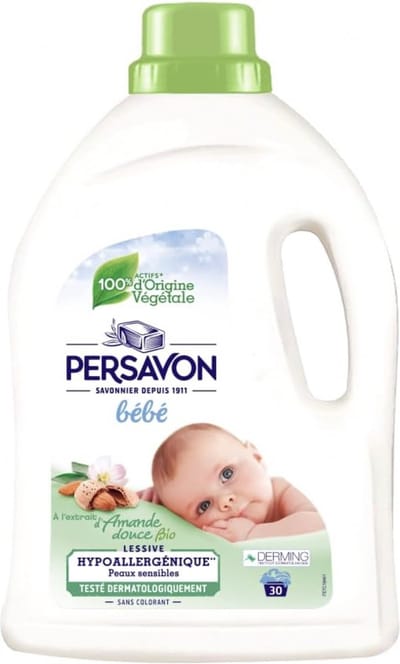 Persavon Baby Wasmiddel met Biologisch Zoete Amandel Extract, Hypoallergeen, Gevoelige Huid | 33 Wasbeurten - 1500 ml