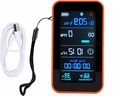 Luchtkwaliteitsdetector - Luchtmeter CO2 - Binnenklimaat Meten - Zuurstof Drukmeter - 110mm - Zwart