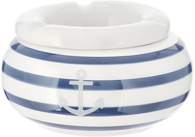 Cepewa Stormasbak - terras asbakken - Maritiem - blauw - 11 x 7 cm - kunststeen - buiten - tuin