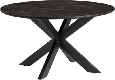 Eettafel Colombia 120 cm Rond mangohout - zwart | Meubelplaats