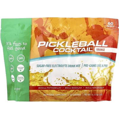 Jigsaw Health, Pickleball Cocktail®, Mélange de boisson électrolytique sans sucre, Orange, 60 sachets, 5 g chacun