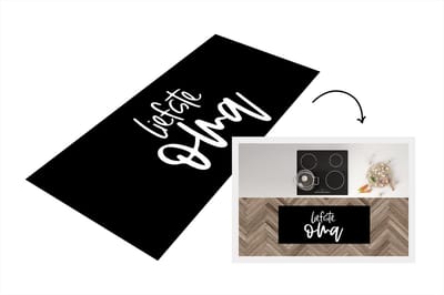 Keukenloper - Loper keuken - Oma - Spreuken - Quotes - Liefste oma - 120x50 cm - Keukenloper vinyl
