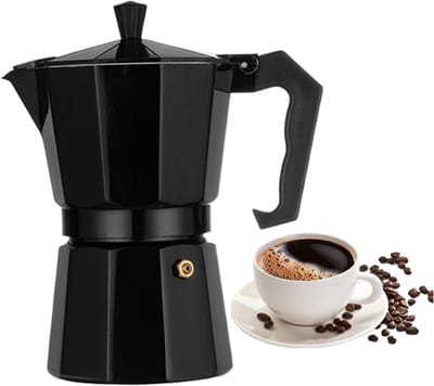 Koffiezetapparaat - Espresso Maker - Thuis Gebruik - Robuuste Aluminium Legering - 16 x 8 x 16 cm - Zwart