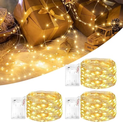Set van 3 Batterij Aangedreven Sfeerverlichting met 30 LED's, 3 Meter, 2 Modi met Timer, Warm Wit - Ideaal voor Binnen, Kerst, Feesten en Bruiloften