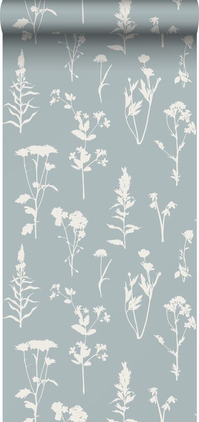 ESTAhome behang veldbloemen lichtblauw - 53 cm x 10.05 m - 139394