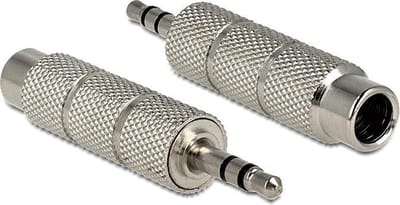 Adapter stereo 3,5 mm stekker naar 6,35 mm aansluiting 3 pin