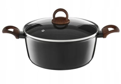 Ambition Donkerhouten Pan 24 cm 4,3L - Zwart, Anti-aanbak, Inductie