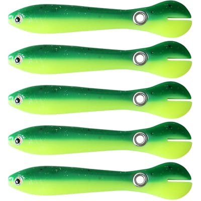 5 stuks Modderkruiper Lokaas Vissen Zacht Kunstaas Zwemmend Lokaas Swimbaits voor Zoutwater en Zoetwater groen