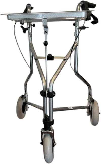 Premis Delta driewiel rollator - inklapbaar - incl. Dienblad en tray (ondersteund dienblad) Metallic Zilver